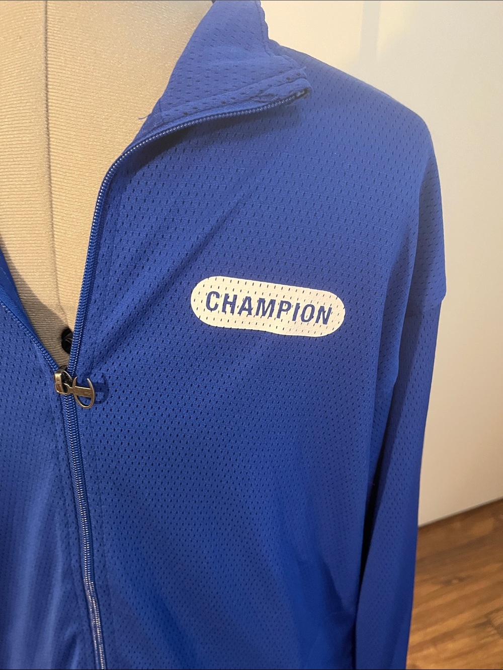 Champion Blue Mesh Full-Zip Hoodie - Picture 4 of 5